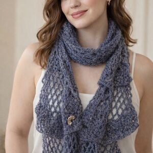 Elegant Blue Knit Scarf